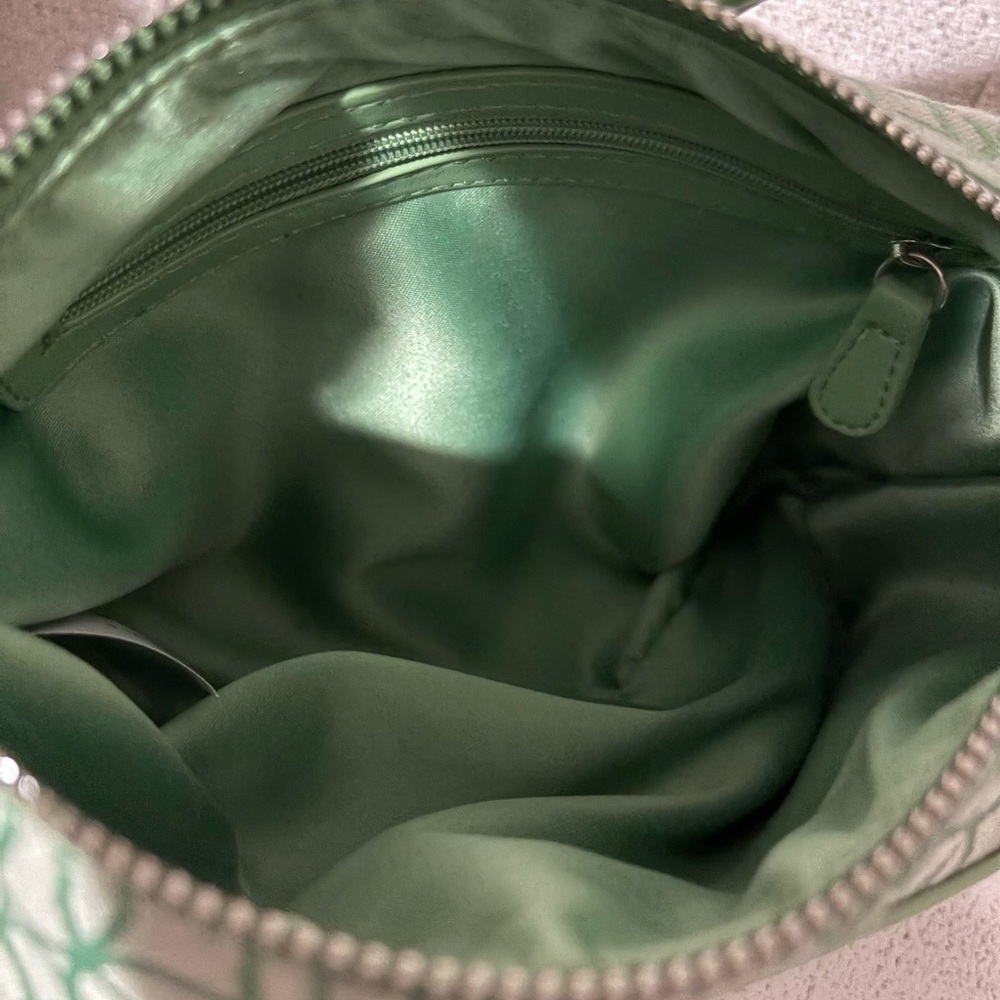 Time and Tru Green Shoulder Bag with Monogram Pattern - Picture 5 of 6